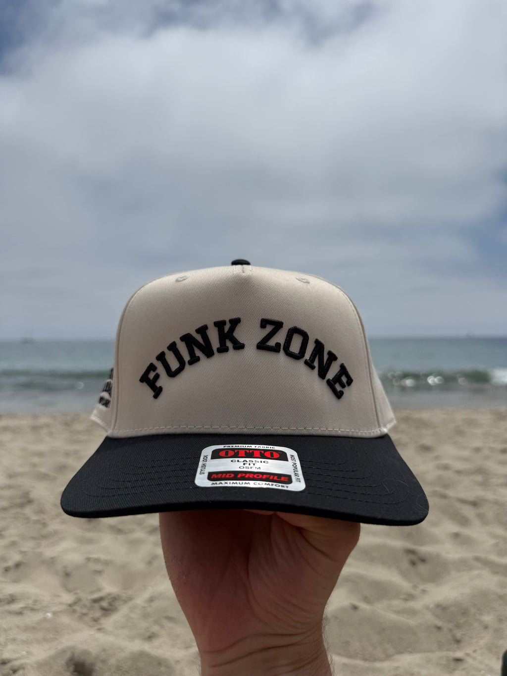Funk Zone 3D Puff Snapback Hat – Natural/Black